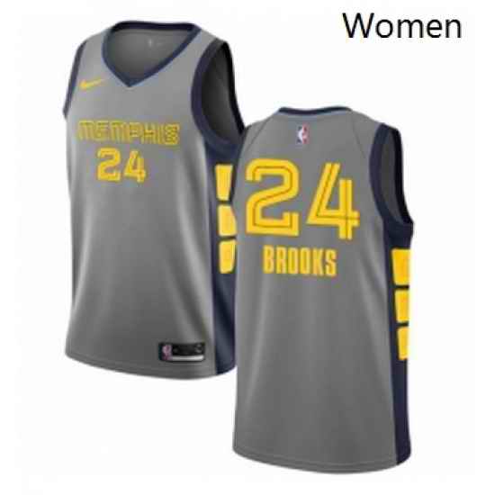 Womens Nike Memphis Grizzlies 24 Dillon Brooks Swingman Gray NBA Jersey City Edition